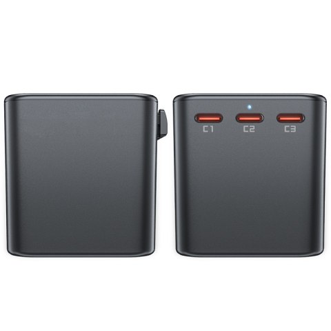 Uniwersalna ładowarka podróżna GaN 2x USB-A 3x USB-C wtyczki UK EU USA AUS czarna ACEFAST Uniwersalna ładowarka podróżna GaN 2x USB-A 3x USB-C wtyczki UK EU USA AUS czarna ACEFAST