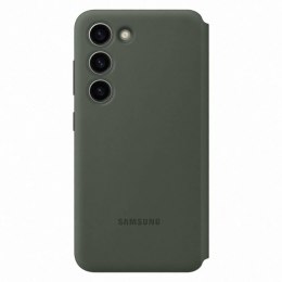 Etui pokrowiec z klapką okienkiem portfel na kartę Samsung Galaxy S23 khaki SAMSUNG