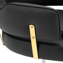 Fotel fryzjerski barberski kosmetyczny z podnóżkiem Physa OSSETT - czarno - złoty Physa
