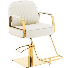 Fotel fryzjerski barberski kosmetyczny z podnóżkiem Physa STAUNTON - kremowo - złoty Physa