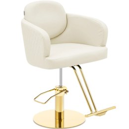 Fotel fryzjerski barberski kosmetyczny z podnóżkiem Physa WINSFORD - kremowo - złoty Physa