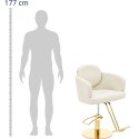Fotel fryzjerski barberski kosmetyczny z podnóżkiem Physa WINSFORD - kremowo - złoty Physa