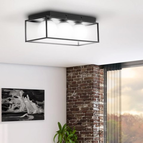 Lampa sufitowa nowoczesna 3 punktowa E9 - szklane kule w ramie UNIPRODO Lampa sufitowa nowoczesna 3 punktowa E9 - szklane kule w ramie UNIPRODO