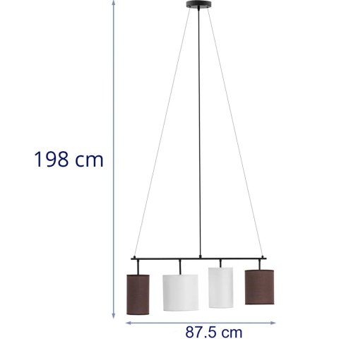 Lampa sufitowa nowoczesna 4 punktowa E14 - biało brązowa UNIPRODO Lampa sufitowa nowoczesna 4 punktowa E14 - biało brązowa UNIPRODO