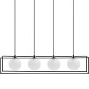 Lampa sufitowa nowoczesna 4 punktowa G9 - szklane kule w ramie UNIPRODO
