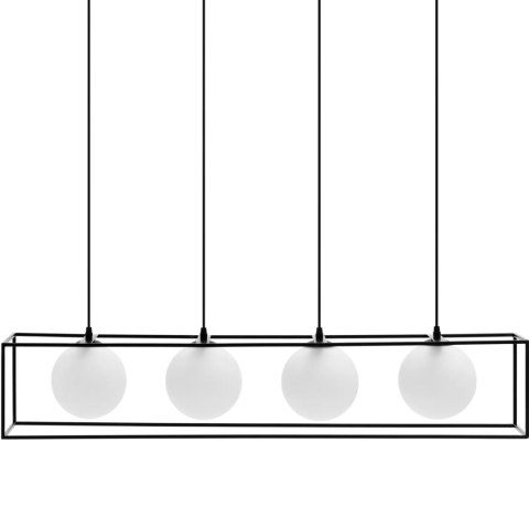 Lampa sufitowa nowoczesna 4 punktowa G9 - szklane kule w ramie UNIPRODO Lampa sufitowa nowoczesna 4 punktowa G9 - szklane kule w ramie UNIPRODO