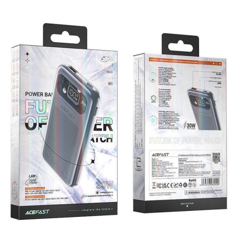 Powerbank 10000mAh Sparkling Series szybkie ładowanie 30W szary ACEFAST Powerbank 10000mAh Sparkling Series szybkie ładowanie 30W szary ACEFAST