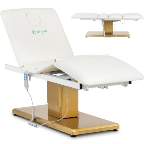 Fotel kosmetyczny do masażu tatuażu SPA 150 kg VITERBO - biało złoty Physa Fotel kosmetyczny do masażu tatuażu SPA 150 kg VITERBO - biało złoty Physa