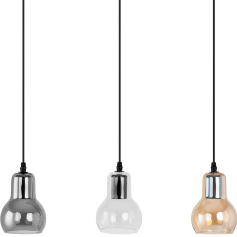 Lampa sufitowa nowoczesna 3 punktowa E27 - szklane dzwonki UNIPRODO Lampa sufitowa nowoczesna 3 punktowa E27 - szklane dzwonki UNIPRODO