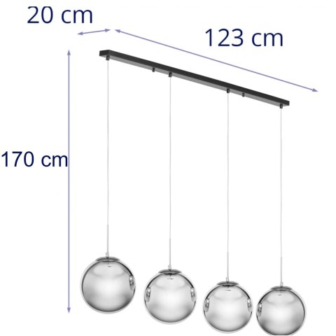 Lampa sufitowa nowoczesna 4 punktowa E27 - przydymione szkło UNIPRODO Lampa sufitowa nowoczesna 4 punktowa E27 - przydymione szkło UNIPRODO