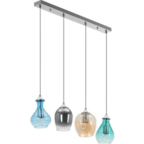 Lampa sufitowa nowoczesna 4 punktowa E27 - szklane klosze UNIPRODO Lampa sufitowa nowoczesna 4 punktowa E27 - szklane klosze UNIPRODO