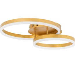 Lampa sufitowa nowoczesna LED z pilotem - 2 złote okręgi UNIPRODO