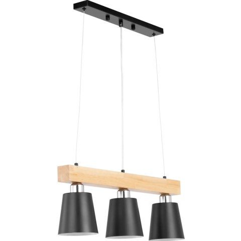 Lampa sufitowa wisząca 3 punktowa E27 - drewniana belka UNIPRODO Lampa sufitowa wisząca 3 punktowa E27 - drewniana belka UNIPRODO