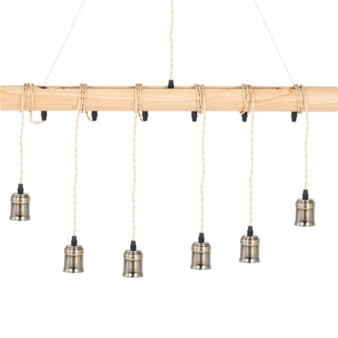 Lampa sufitowa wisząca LOFT 6 punktowa E27 - drewniana belka UNIPRODO Lampa sufitowa wisząca LOFT 6 punktowa E27 - drewniana belka UNIPRODO