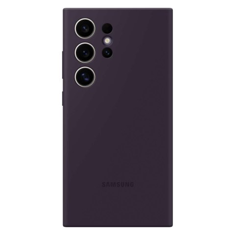 Oryginalne etui silikonowe pokrowiec do Samsung Galaxy S24 Ultra Silicone Case ciemnofioletowe SAMSUNG