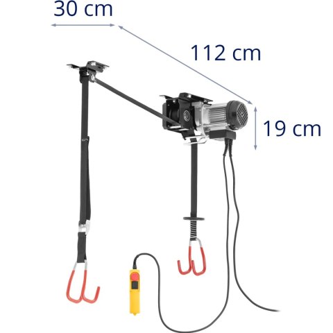 Podnośnik rowerowy elektryczny z pilotem do 100 kg 3 m MSW Podnośnik rowerowy elektryczny z pilotem do 100 kg 3 m MSW