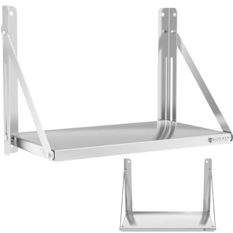 Półka ścienna gastronomiczna składana ze stali nierdzewnej do 40 kg 60 x 30 cm Royal Catering Półka ścienna gastronomiczna składana ze stali nierdzewnej do 40 kg 60 x 30 cm Royal Catering