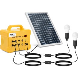 Stacja zasilania ładująca z panelem solarnym 2x lampa LED 2x USB 6x 12V DC 84 Wh MSW