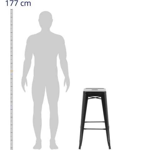 Stołek taboret hoker barowy loft czarny - 2 szt Royal Catering Stołek taboret hoker barowy loft czarny - 2 szt Royal Catering