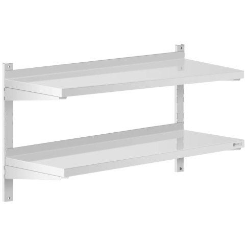 Półka ścienna wisząca gastronomiczna podwójna z regulacją STAL 100 x 40 cm Royal Catering Półka ścienna wisząca gastronomiczna podwójna z regulacją STAL 100 x 40 cm Royal Catering
