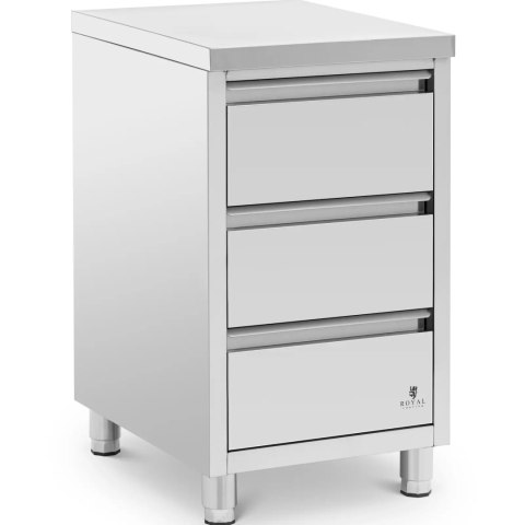 Szafka gastronomiczna wolnostojąca 3 szuflady STAL 50 x 60 x 87 cm Royal Catering Szafka gastronomiczna wolnostojąca 3 szuflady STAL 50 x 60 x 87 cm Royal Catering