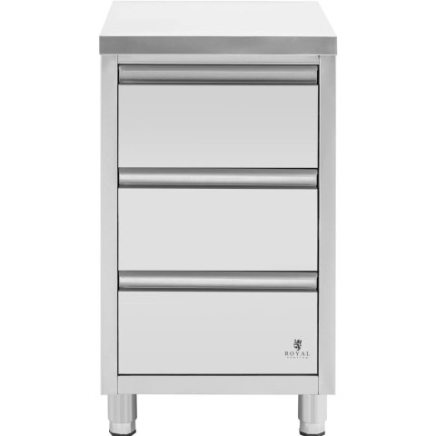 Szafka gastronomiczna wolnostojąca 3 szuflady STAL 50 x 60 x 87 cm Royal Catering Szafka gastronomiczna wolnostojąca 3 szuflady STAL 50 x 60 x 87 cm Royal Catering