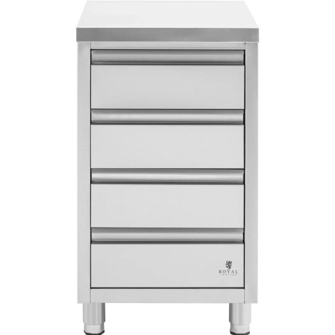 Szafka gastronomiczna wolnostojąca 4 szuflady STAL 50 x 60 x 87 cm Royal Catering Szafka gastronomiczna wolnostojąca 4 szuflady STAL 50 x 60 x 87 cm Royal Catering