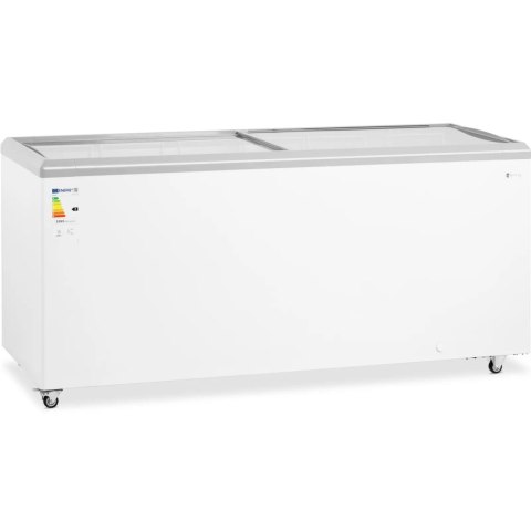Zamrażarka skrzyniowa przeszklona z zamkiem do mrożonek lodów 550 l 383 W Royal Catering Zamrażarka skrzyniowa przeszklona z zamkiem do mrożonek lodów 550 l 383 W Royal Catering