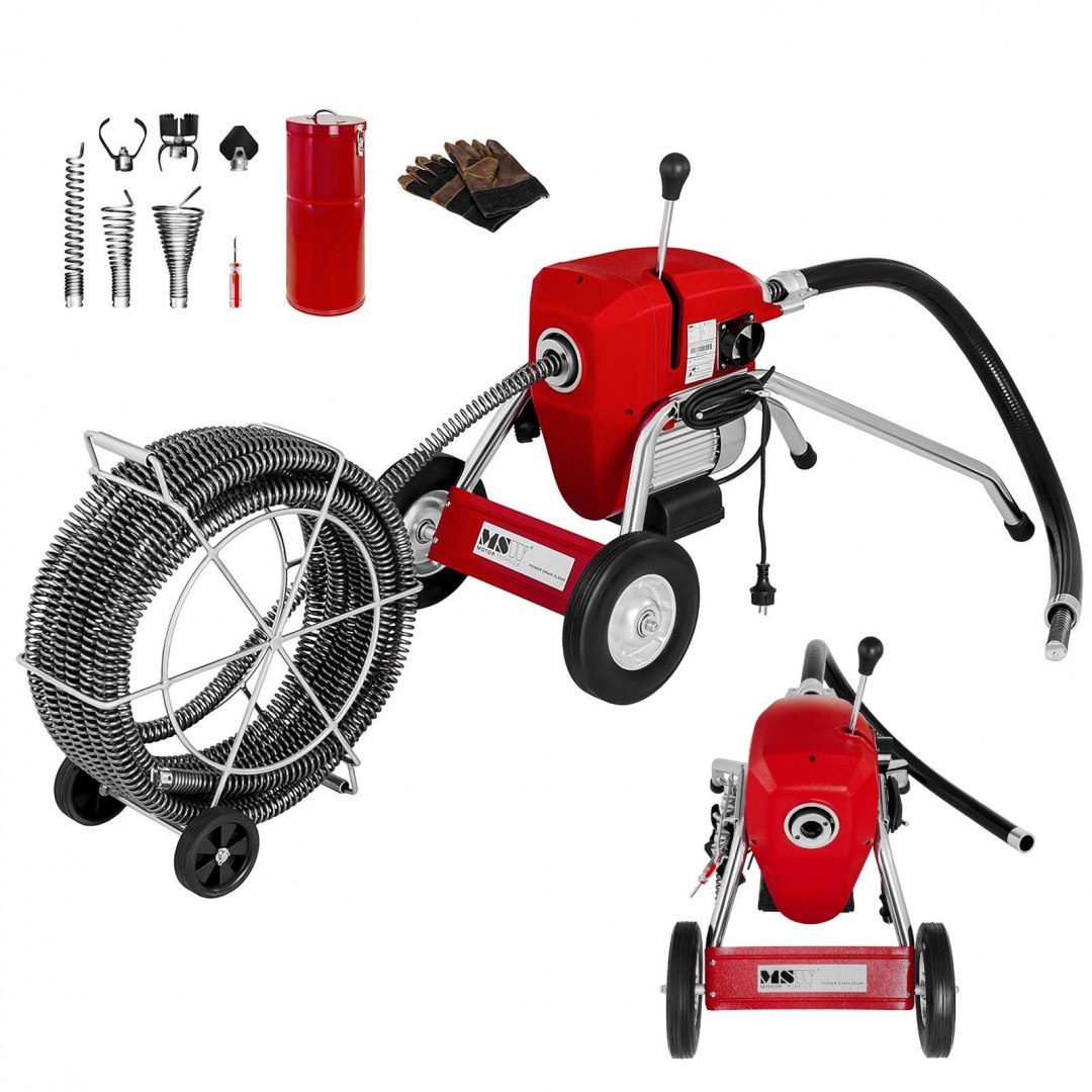 Elektryczna maszyna przepychacz udrażniacz do rur 1100W śr. 32mm MSW POWER DRAIN CLEAN 4.6E + akcesoria MSW Elektryczna maszyna przepychacz udrażniacz do rur 1100W śr. 32mm MSW POWER DRAIN CLEAN 4.6E + akcesoria MSW
