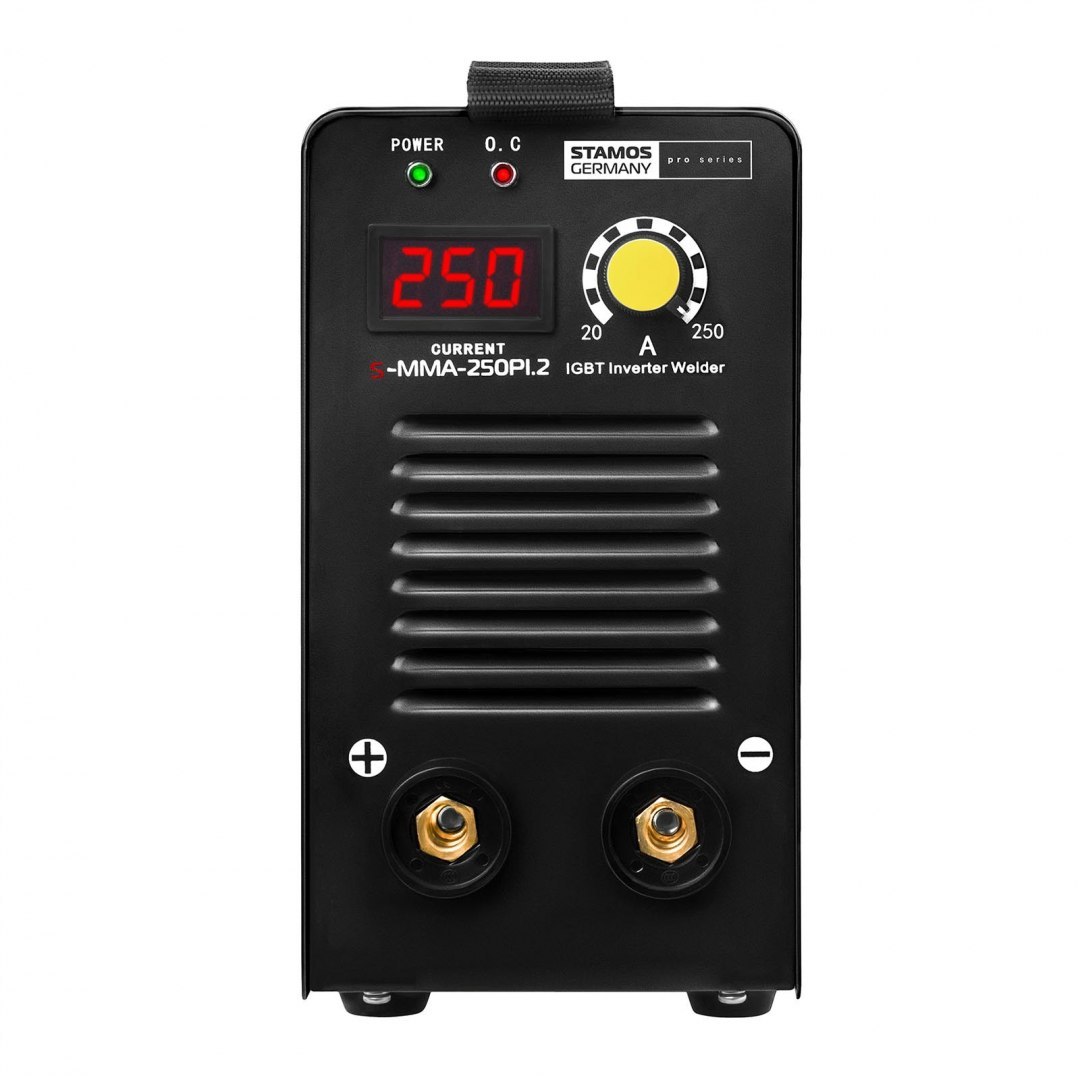 Kompaktowa niezawodna spawarka MMA IGBT z wyświetlaczem LED 250A 230V S-MMA-250PI.2 Stamos Germany Kompaktowa niezawodna spawarka MMA IGBT z wyświetlaczem LED 250A 230V S-MMA-250PI.2 Stamos Germany