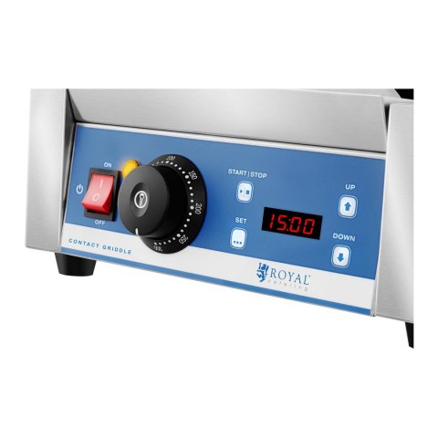 Kontakt grill elektryczny kontaktowy z wyświetlaczem LED żeliwne płyty 1800W Royal Catering Kontakt grill elektryczny kontaktowy z wyświetlaczem LED żeliwne płyty 1800W Royal Catering