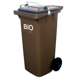 Kosz pojemnik kubeł GASTRO ze szczelną pokrywą na śmieci odpady bio spożywcze - brązowy 120L Europlast Austria