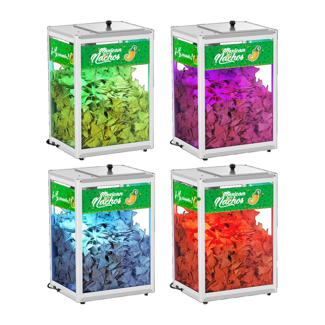 Podświetlany podgrzewacz do nachos popcornu orzeszków LED 100W Royal Catering RCNW-1L Royal Catering Podświetlany podgrzewacz do nachos popcornu orzeszków LED 100W Royal Catering RCNW-1L Royal Catering