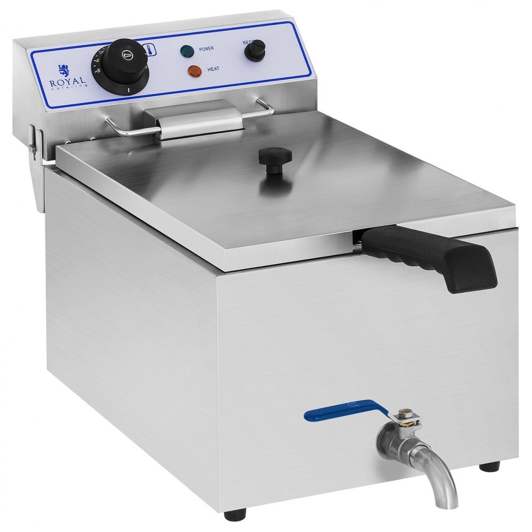 Profesjonalna frytownica do frytek ryb z kranem 3000W 17L Royal Catering RCEF 15E Royal Catering Profesjonalna frytownica do frytek ryb z kranem 3000W 17L Royal Catering RCEF 15E Royal Catering