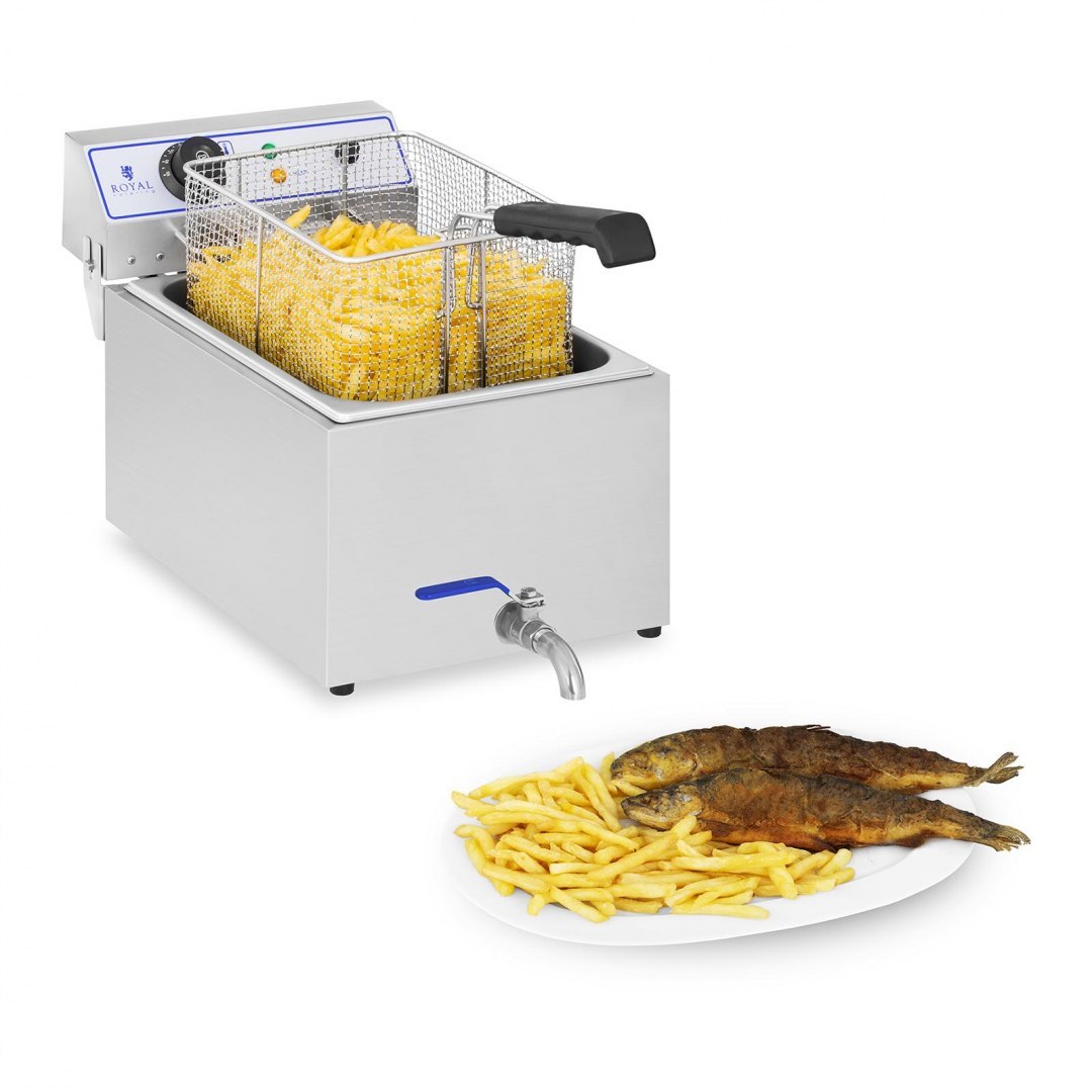 Profesjonalna frytownica do frytek ryb z kranem 3000W 17L Royal Catering RCEF 15E Royal Catering Profesjonalna frytownica do frytek ryb z kranem 3000W 17L Royal Catering RCEF 15E Royal Catering