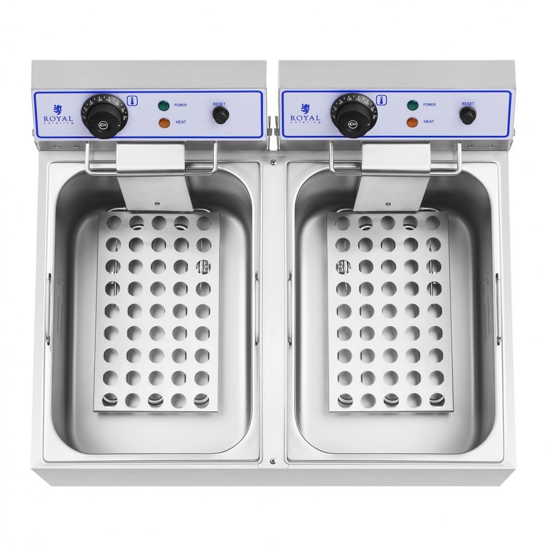 Profesjonalna podwójna frytownica do frytek ryb 6000W 2 x 17L Royal Catering RCEF 15D Royal Catering Profesjonalna podwójna frytownica do frytek ryb 6000W 2 x 17L Royal Catering RCEF 15D Royal Catering