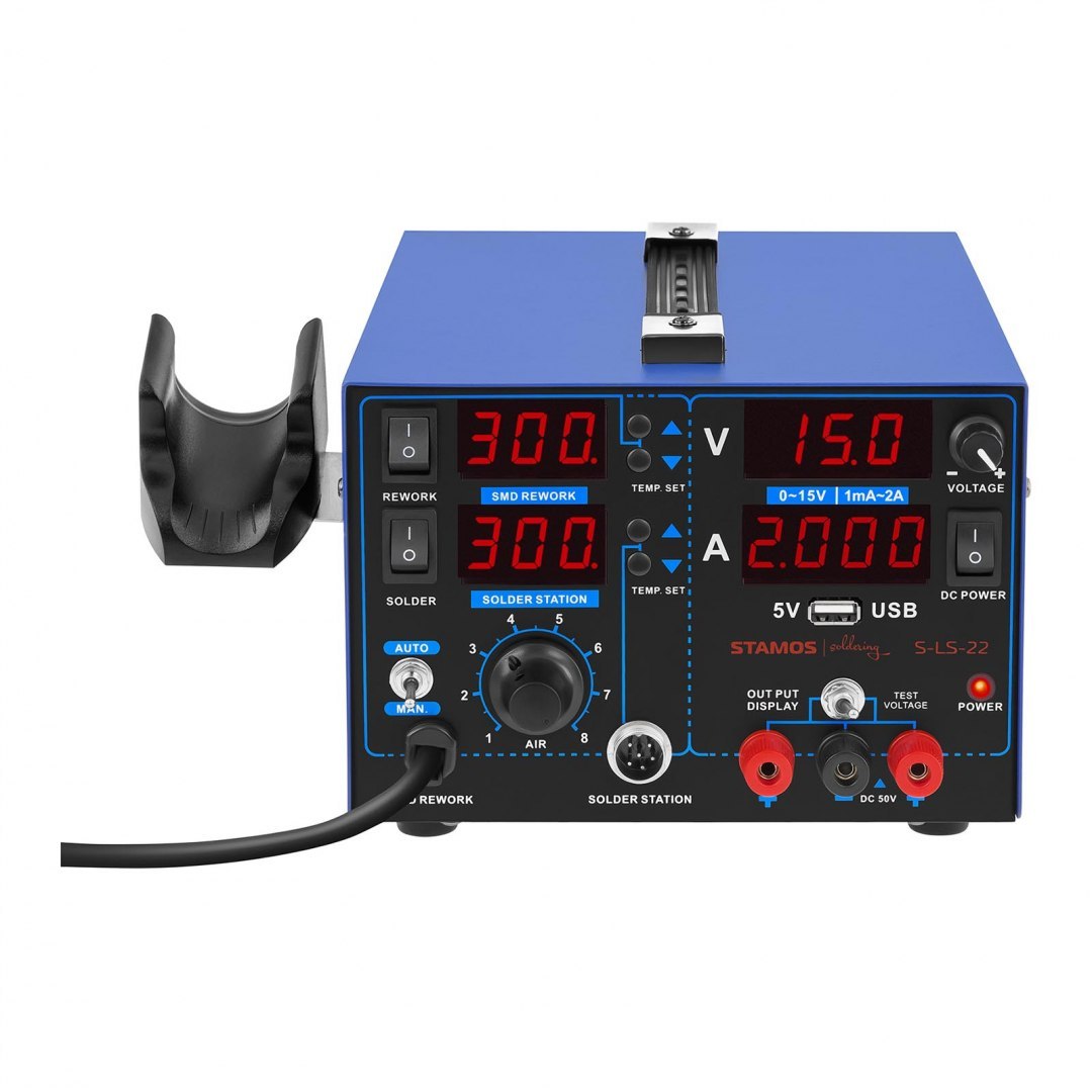 Profesjonalna stacja lutownicza z lampą powiększającą 3w1 USB Stamos Soldering S-LS-22 Stamos Soldering Profesjonalna stacja lutownicza z lampą powiększającą 3w1 USB Stamos Soldering S-LS-22 Stamos Soldering