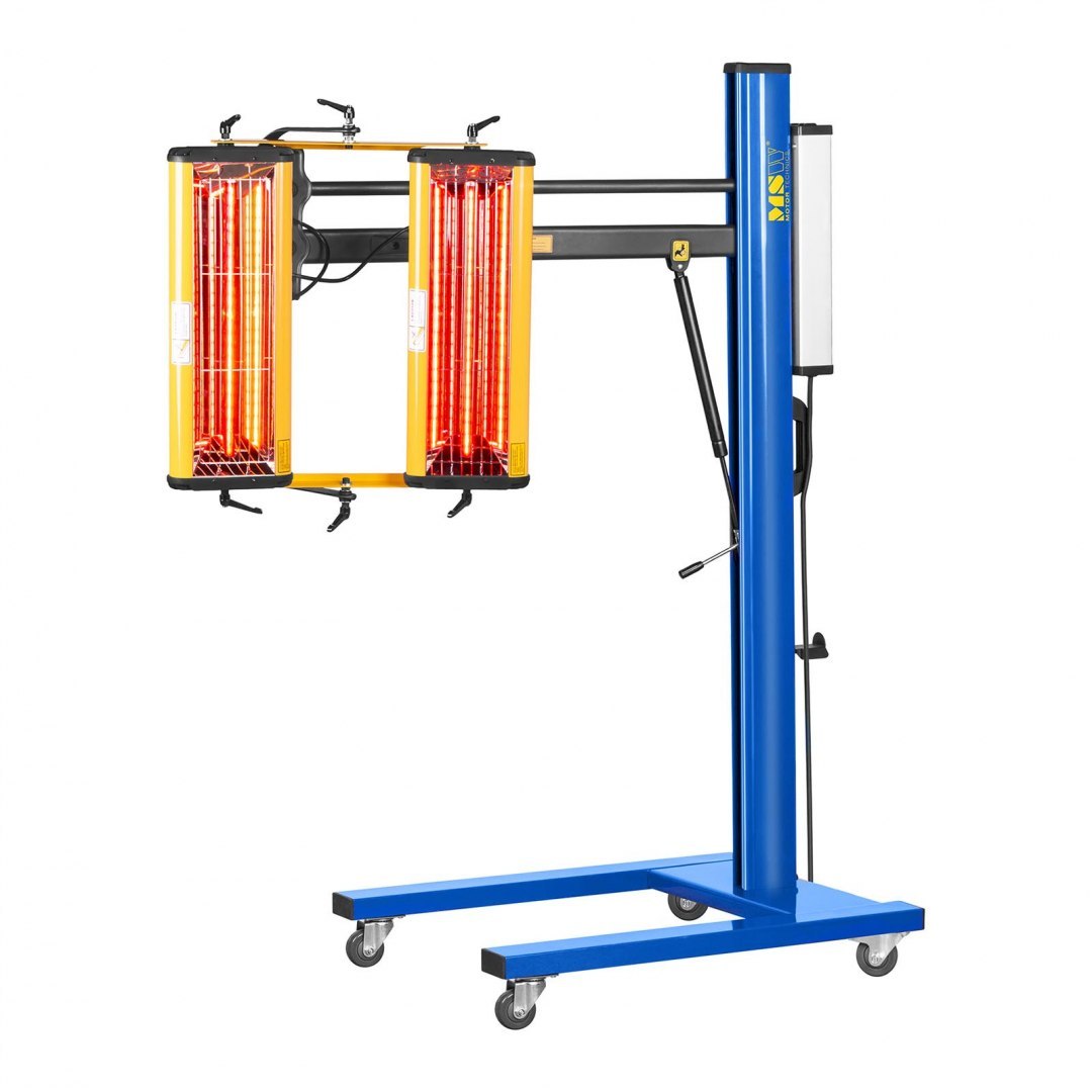 Promiennik ciepła podczerwieni lakierniczny do suszenia farb na statywie 2200W IR-DRYER2000.1 MSW Promiennik ciepła podczerwieni lakierniczny do suszenia farb na statywie 2200W IR-DRYER2000.1 MSW