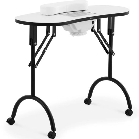 Biurko stolik do manicure kosmetyczny z pochłaniaczem pyłu składany na kółkach 90 x 42 x 73 cm biały Physa Biurko stolik do manicure kosmetyczny z pochłaniaczem pyłu składany na kółkach 90 x 42 x 73 cm biały Physa