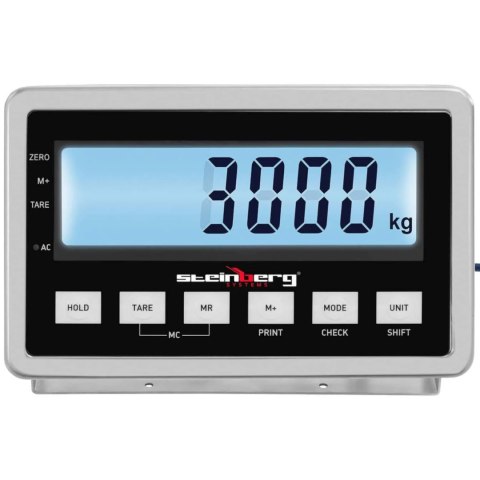 Waga platformowa magazynowa LCD 120 x 120 cm 3000 kg / 1 kg Steinberg Systems Waga platformowa magazynowa LCD 120 x 120 cm 3000 kg / 1 kg Steinberg Systems
