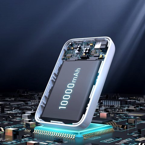 Mini Power Bank 10000mAh magnetyczny z ładowarką QC PD USB USB-C biały JOYROOM Mini Power Bank 10000mAh magnetyczny z ładowarką QC PD USB USB-C biały JOYROOM