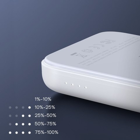 Mini Power Bank 10000mAh magnetyczny z ładowarką QC PD USB USB-C biały JOYROOM Mini Power Bank 10000mAh magnetyczny z ładowarką QC PD USB USB-C biały JOYROOM