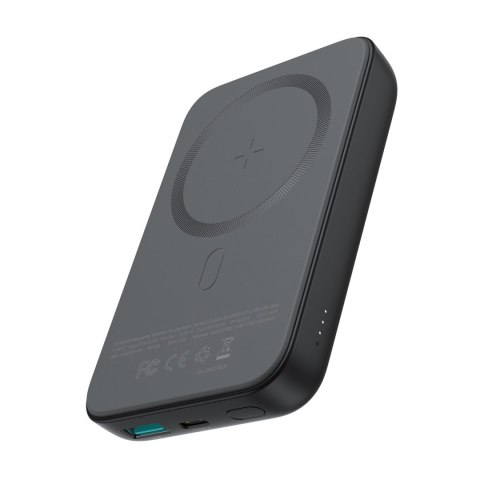 Mini Power Bank 10000mAh magnetyczny z ładowarką QC PD USB USB-C czarny JOYROOM Mini Power Bank 10000mAh magnetyczny z ładowarką QC PD USB USB-C czarny JOYROOM