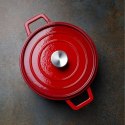 Garnek żeliwny emaliowany 3.4 l czerwony - Hendi 626832 Hendi