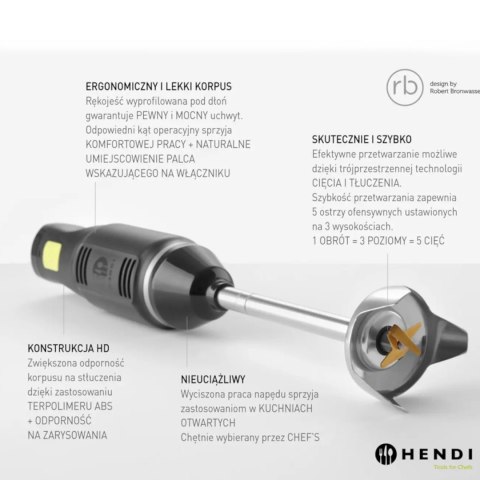 Wydajny mikser blender ręczny z regulacją prędkości 250W Hendi 222157 Hendi Wydajny mikser blender ręczny z regulacją prędkości 250W Hendi 222157 Hendi
