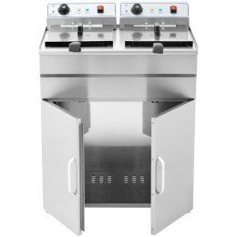 Frytownica podwójna dwukomorowa z szafką 400V - 2x10L Royal Catering