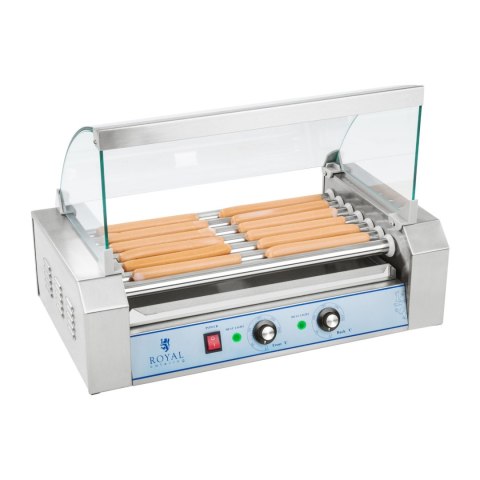 Grill rolkowy z pokrywą roller grill podgrzewacz do parówek 7 rolek Royal Catering