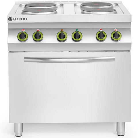 Kuchnia elektryczna 4 płyty z piekarnikiem konwekcyjnym GN1/1 Kitchen Line - Hendi 225936 Hendi