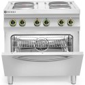 Kuchnia elektryczna 4 płyty z piekarnikiem konwekcyjnym GN1/1 Kitchen Line - Hendi 225936 Hendi