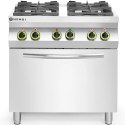 Kuchnia gazowa 4 palniki z elektrycznym piekarnikiem konwekcyjnym GN1/1 Kitchen Line - Hendi 225882 Hendi